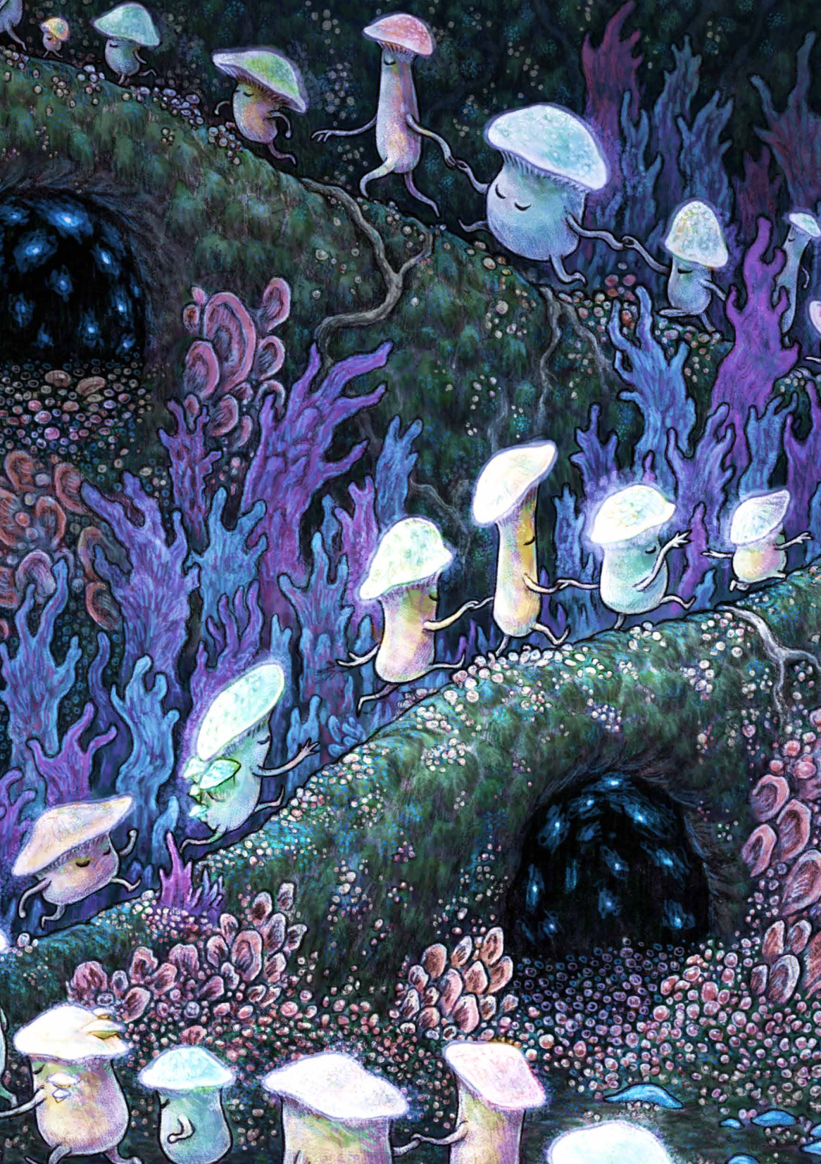 Luminous mushroom caverns